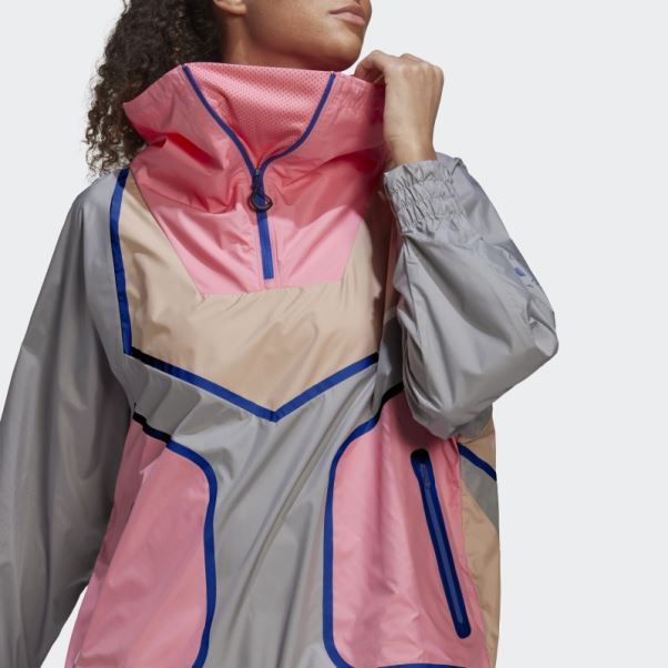 Adidas By Stella Mccartney Veste Sportswear Demi-zip Mode Onix Clair