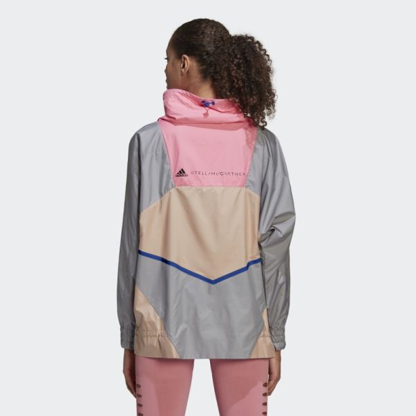 Adidas By Stella Mccartney Veste Sportswear Demi-zip Mode Onix Clair
