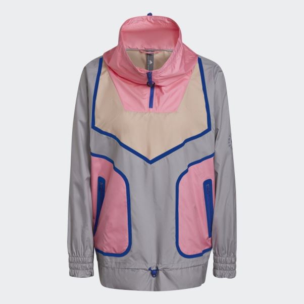 Adidas By Stella Mccartney Veste Sportswear Demi-zip Mode Onix Clair