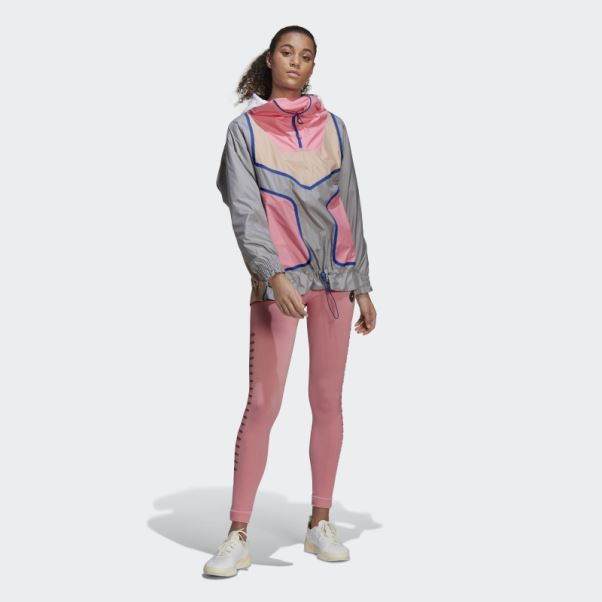 Adidas By Stella Mccartney Veste Sportswear Demi-zip Mode Onix Clair