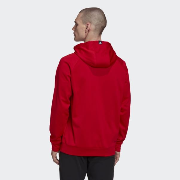 Adidas Aeroready Game And Go Camo Logo Sweat à Capuche écarlate