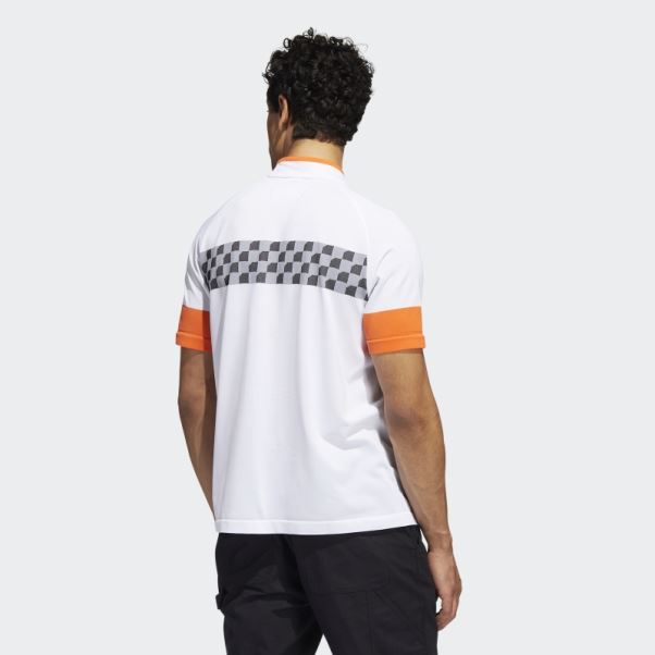 Polo Blanc à Carreaux Adicross Adidas