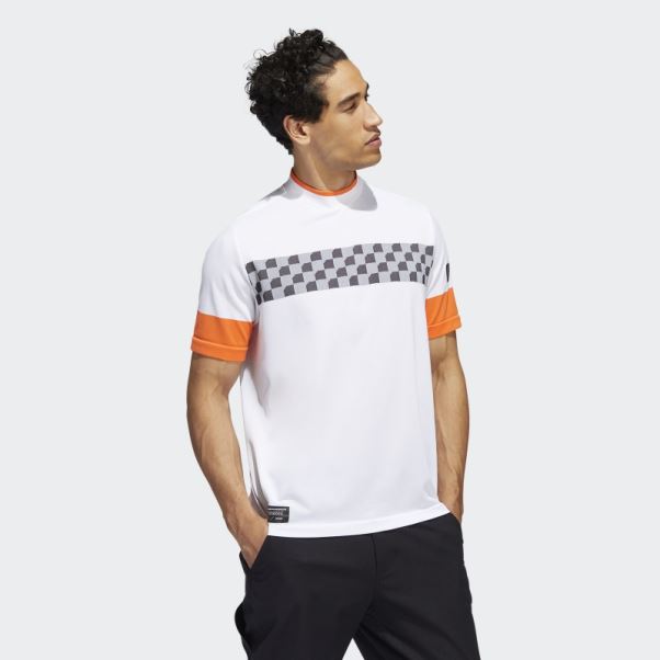 Polo Blanc à Carreaux Adicross Adidas
