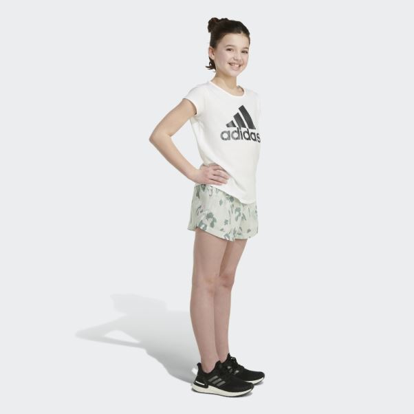 Adidas Short Vert Tissé à Imprimé Allover