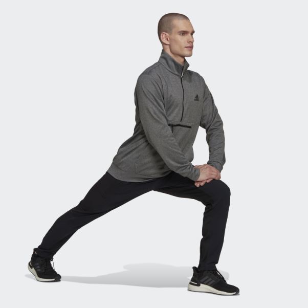 Aeroready Game And Go Petit Logo Demi-zip Top Adidas Gris