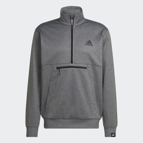 Aeroready Game And Go Petit Logo Demi-zip Top Adidas Gris