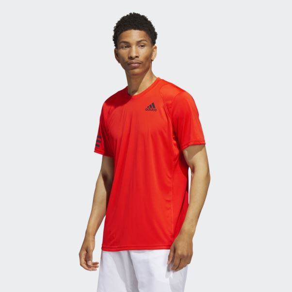 T-shirt Adidas Club De Tennis Orange Vif à 3 Bandes