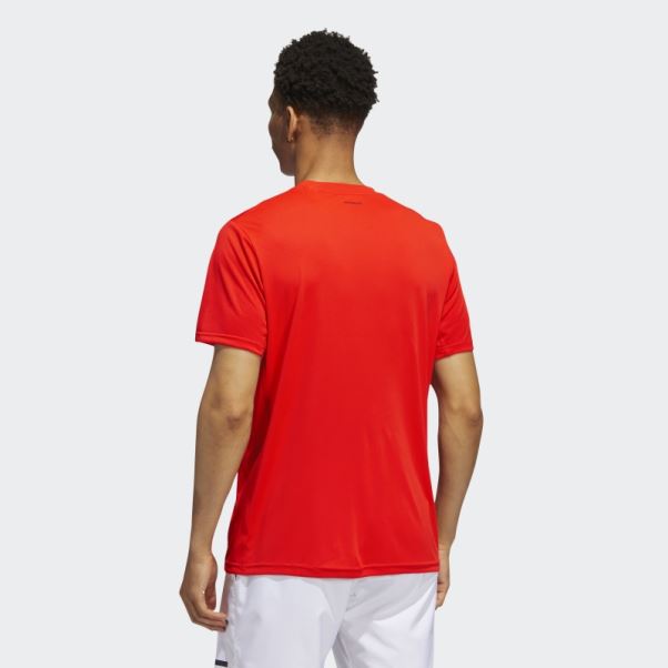 T-shirt Adidas Club De Tennis Orange Vif à 3 Bandes