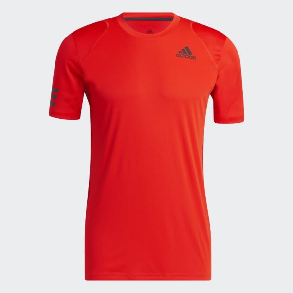 T-shirt Adidas Club De Tennis Orange Vif à 3 Bandes