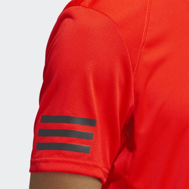 T-shirt Adidas Club De Tennis Orange Vif à 3 Bandes