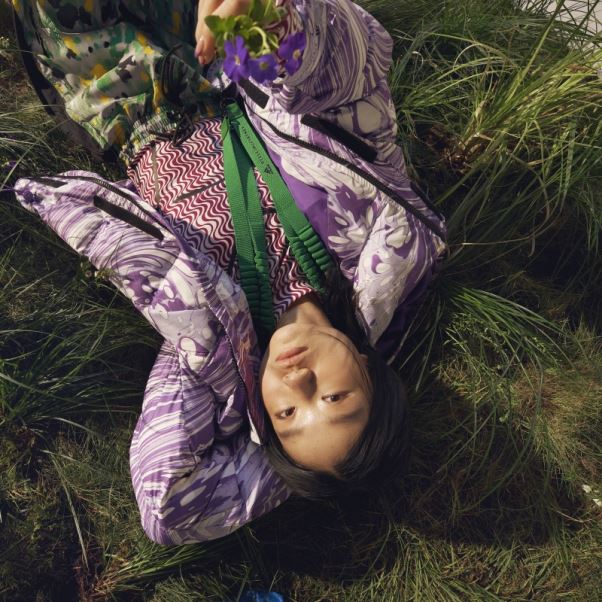 Veste D'hiver Matelassée Imprimée Adidas By Stella Mccartney Blanche Mode