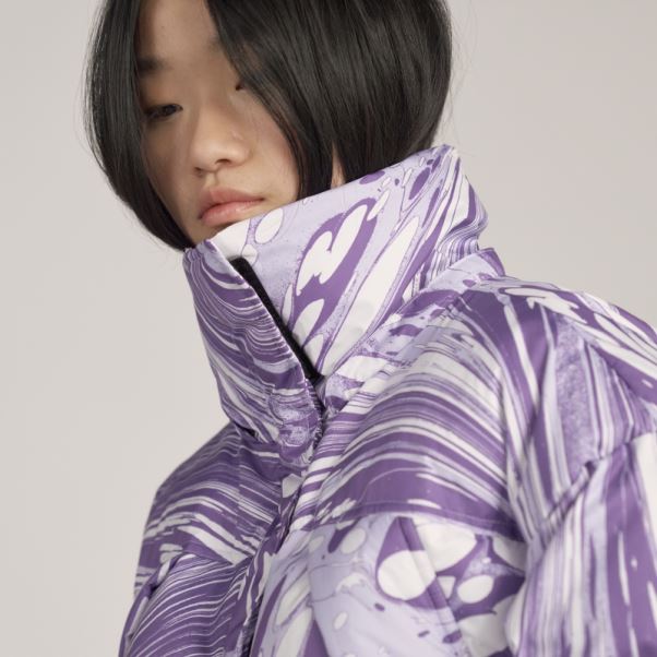 Veste D'hiver Matelassée Imprimée Adidas By Stella Mccartney Blanche Mode