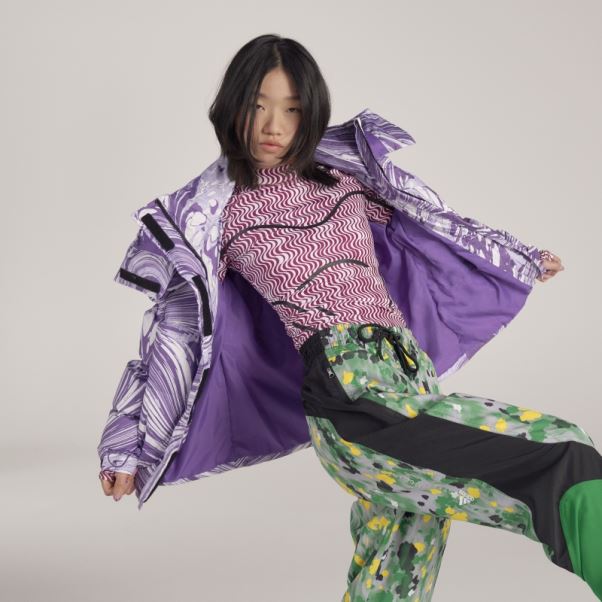 Veste D'hiver Matelassée Imprimée Adidas By Stella Mccartney Blanche Mode