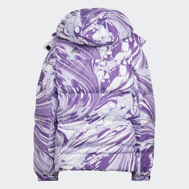 Veste D'hiver Matelassée Imprimée Adidas By Stella Mccartney Blanche Mode