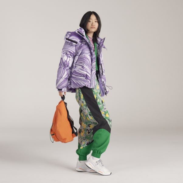 Veste D'hiver Matelassée Imprimée Adidas By Stella Mccartney Blanche Mode