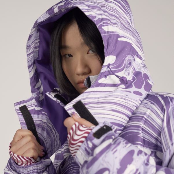 Veste D'hiver Matelassée Imprimée Adidas By Stella Mccartney Blanche Mode