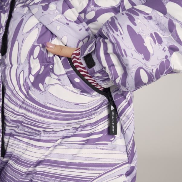 Veste D'hiver Matelassée Imprimée Adidas By Stella Mccartney Blanche Mode