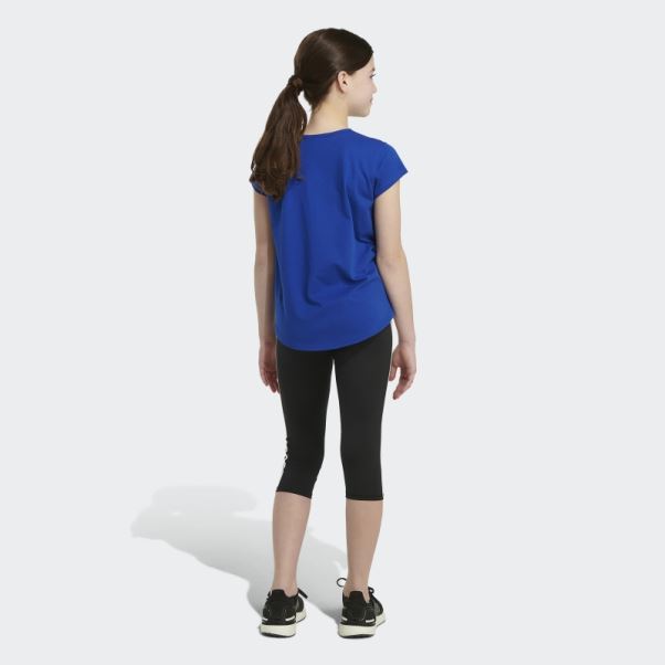 T-shirt Bleu Royal à Manches Courtes Adidas