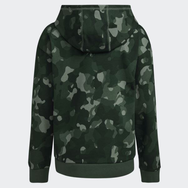 Sweat à Capuche Imprimé Camouflage Vert Oxyde Adidas