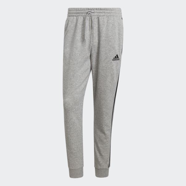 Pantalon Gris Moyen Adidas Essentials Fleece Tapered Cuff 3-stripes