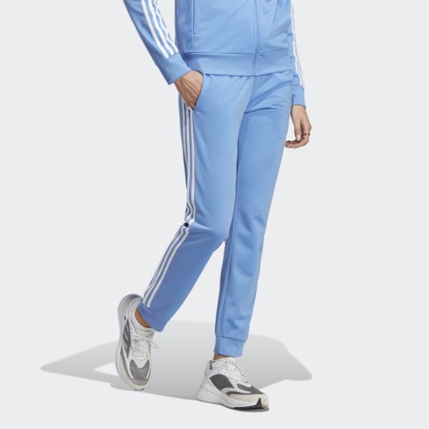 Pantalon De Survêtement Adidas Primegreen Essentials Warm-up Slim Tapered 3-stripes Bleu