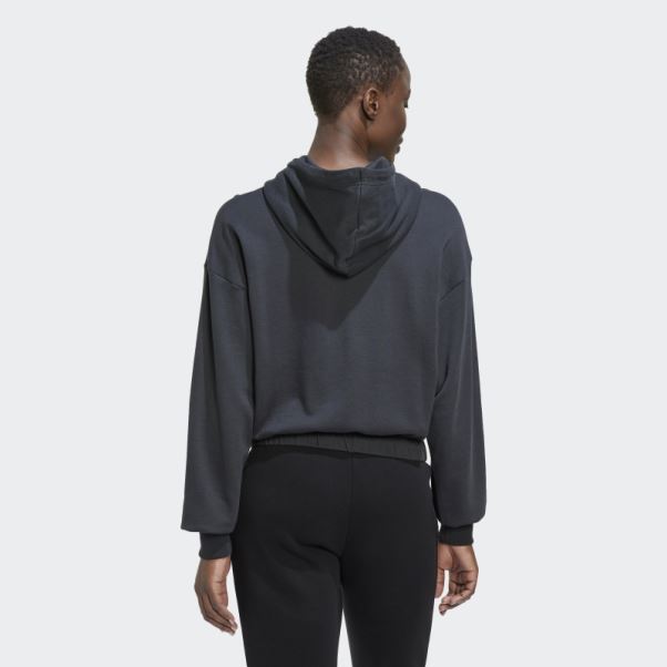 Sweat à Capuche Court Adidas Studio Lounge Carbone