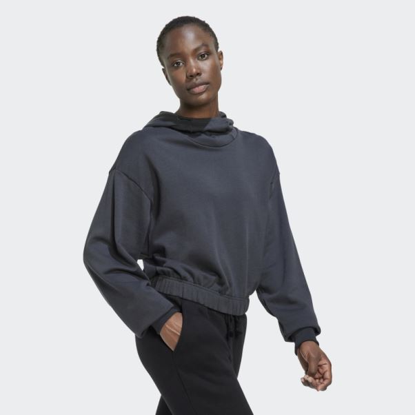 Sweat à Capuche Court Adidas Studio Lounge Carbone