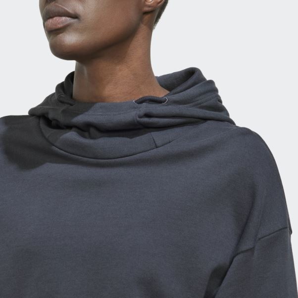 Sweat à Capuche Court Adidas Studio Lounge Carbone