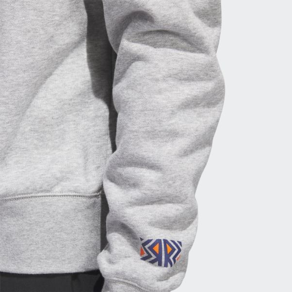 Sweat Ras Du Cou Vintage Islanders Gris Moyen Adidas
