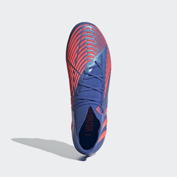 Adidas Predator Edge.1 Chaussures De Sol Ferme Bleues Haute Résolution