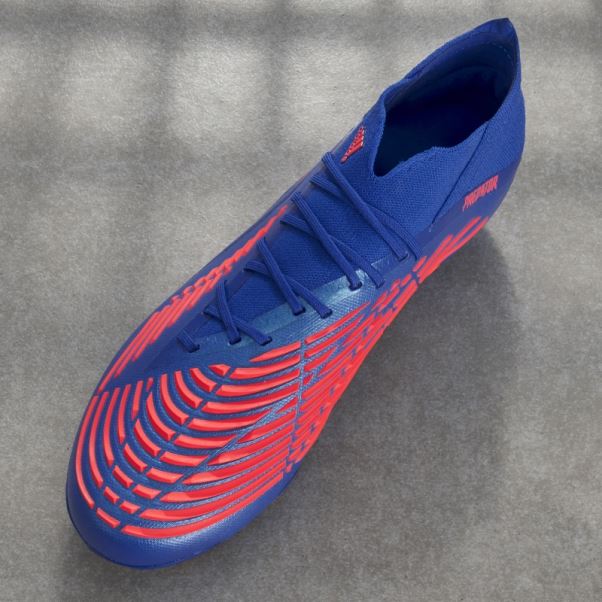 Adidas Predator Edge.1 Chaussures De Sol Ferme Bleues Haute Résolution