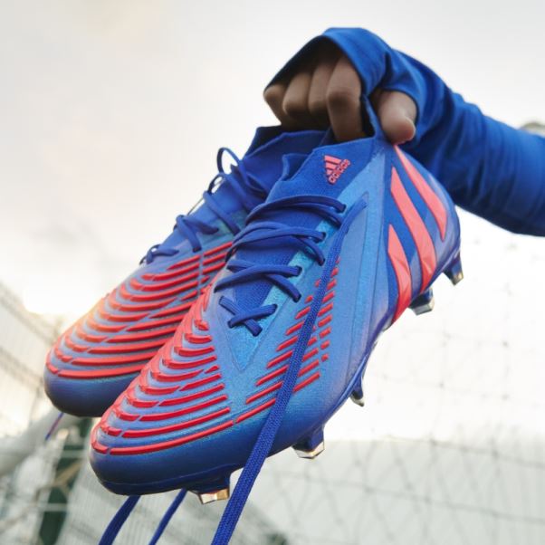 Adidas Predator Edge.1 Chaussures De Sol Ferme Bleues Haute Résolution