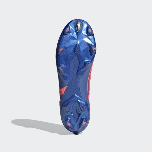 Adidas Predator Edge.1 Chaussures De Sol Ferme Bleues Haute Résolution