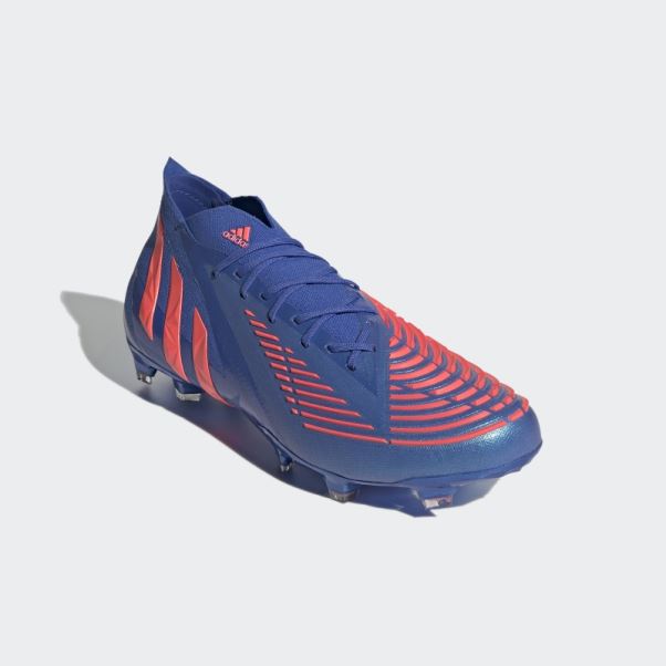 Adidas Predator Edge.1 Chaussures De Sol Ferme Bleues Haute Résolution