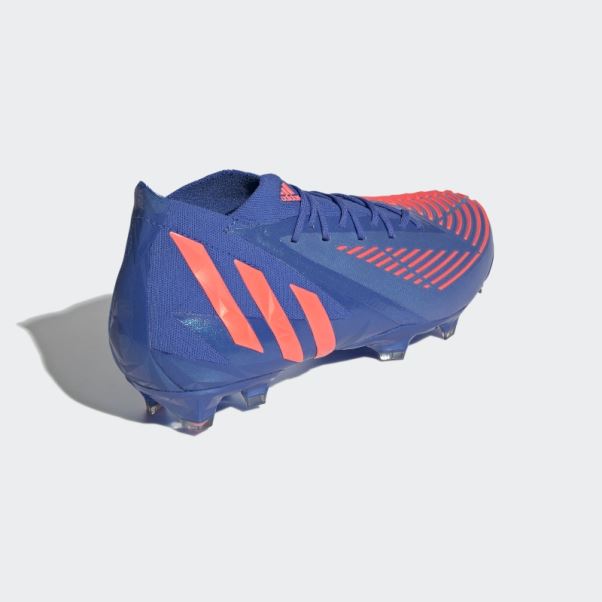 Adidas Predator Edge.1 Chaussures De Sol Ferme Bleues Haute Résolution