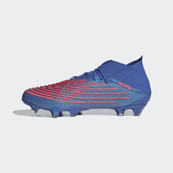 Adidas Predator Edge.1 Chaussures De Sol Ferme Bleues Haute Résolution