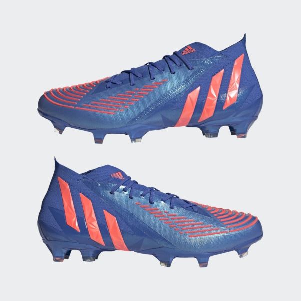 Adidas Predator Edge.1 Chaussures De Sol Ferme Bleues Haute Résolution