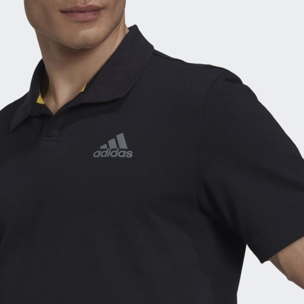 Polo De Tennis à 3 Barres Clubhouse Noir Adidas