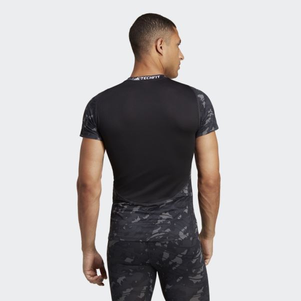 T-shirt D'entraînement Noir Imprimé Techfit Adidas