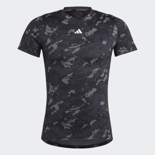 T-shirt D'entraînement Noir Imprimé Techfit Adidas
