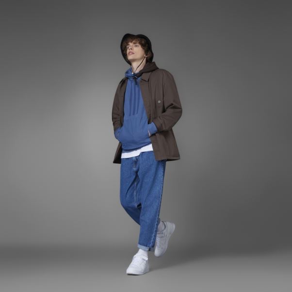 Sweat à Capuche En Molleton Colorblock Acier Adidas