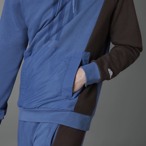 Sweat à Capuche En Molleton Colorblock Acier Adidas