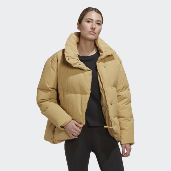 Doudoune Big Baffle Beige Doré Adidas