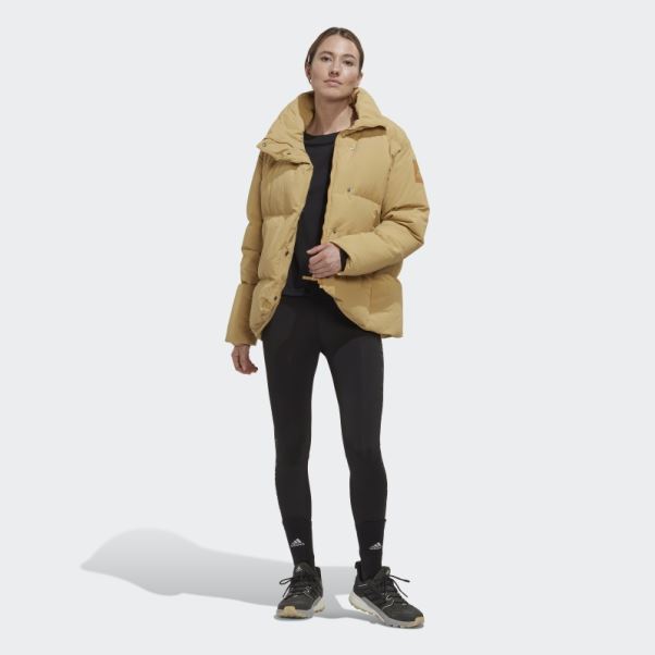Doudoune Big Baffle Beige Doré Adidas