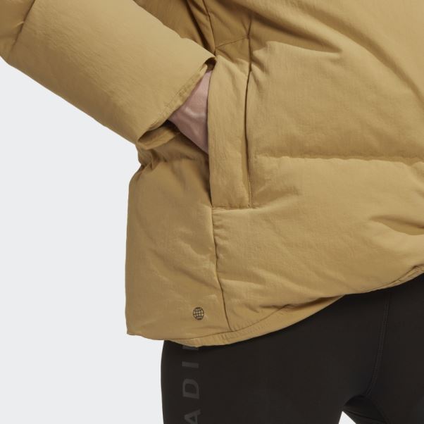Doudoune Big Baffle Beige Doré Adidas