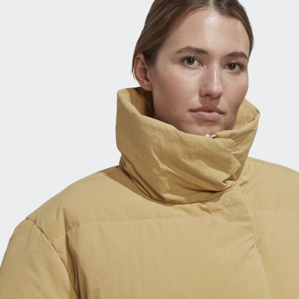 Doudoune Big Baffle Beige Doré Adidas