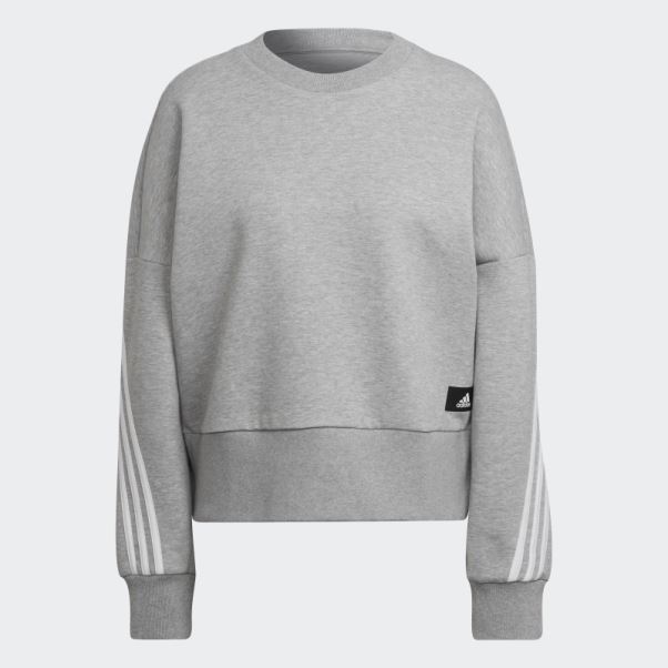 Sweat Adidas Future Icons Gris Moyen à 3 Bandes