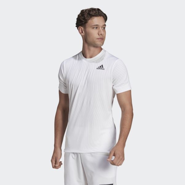 Tee Shirt Tennis Freelift Blanc Adidas