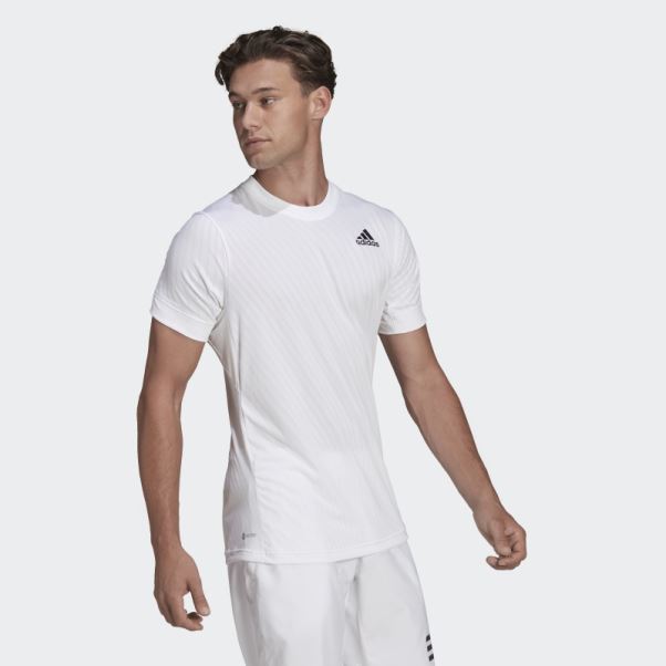 Tee Shirt Tennis Freelift Blanc Adidas