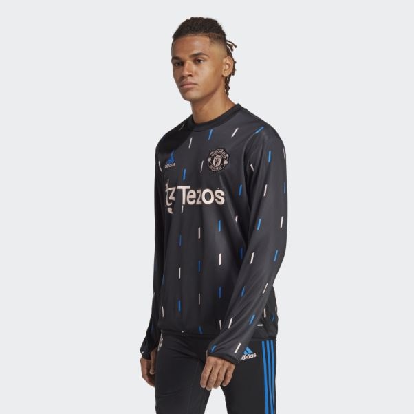 Adidas Manchester United Warm Top Noir Pré-match